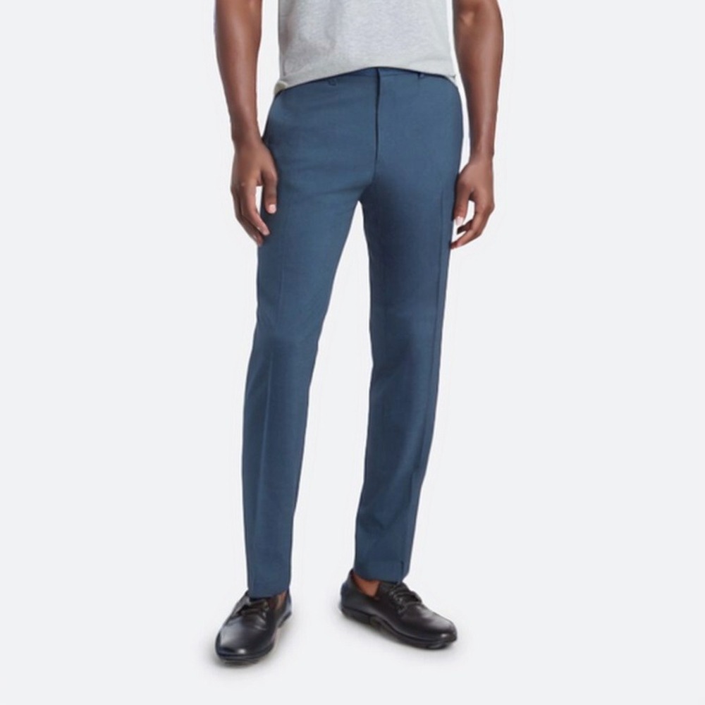Kenneth Cole Reaction Dress Pants Mens 38x32‎ Chambray Straight Leg Stretch NWT